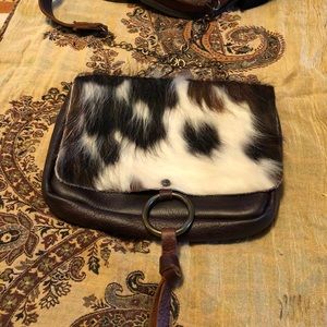 Canoe Tri-color hair-on-hide crossbody